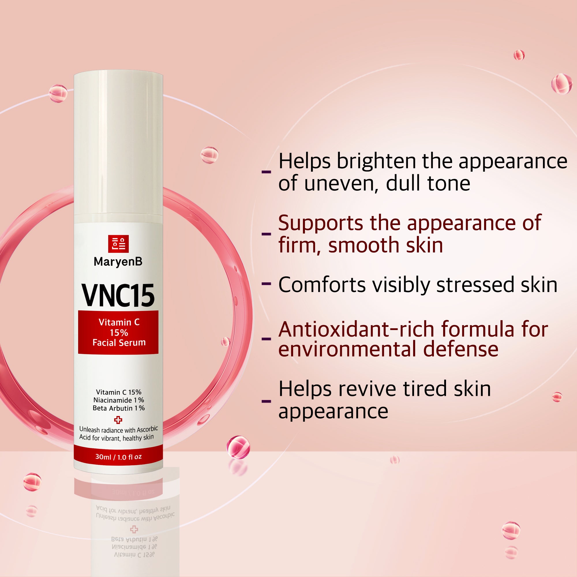 MaryenB VNC15 Vitamin C 15% Brightening Serum 1 Fl Oz - Anti-Aging